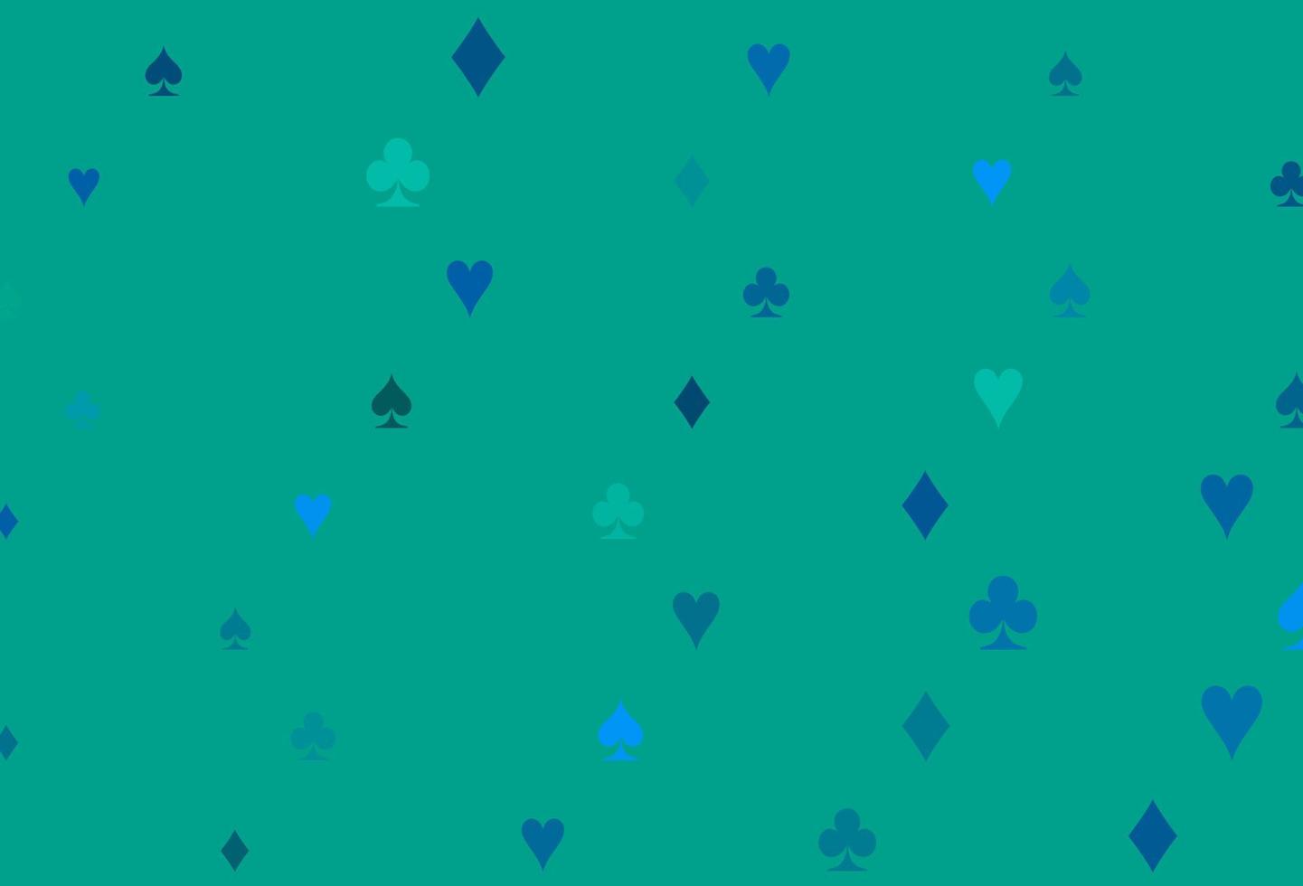 Light Blue, Green vector texture with playing cards.
