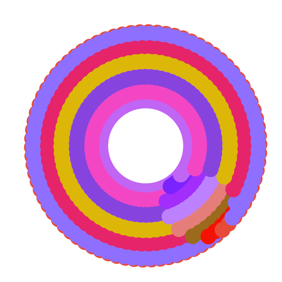 Fondo de círculos de arco iris multicolor y colorido abstracto png