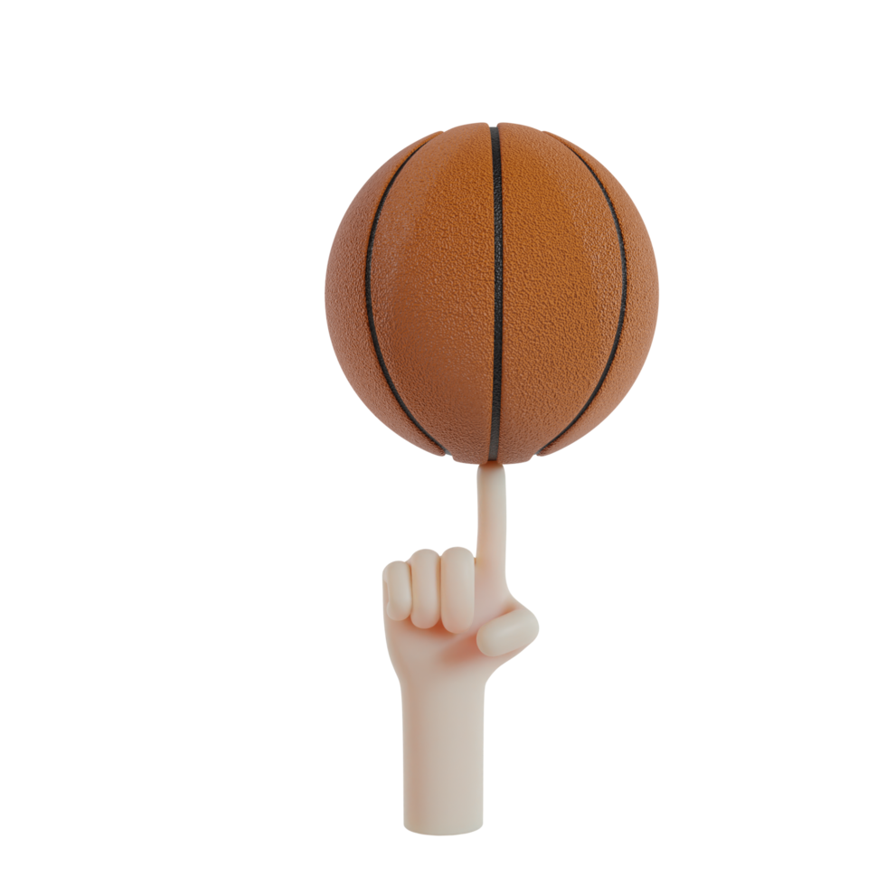 3D Isolated Hand With Sports Equipment png