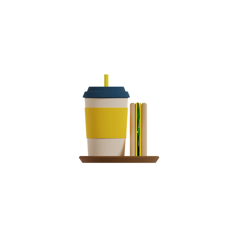 ícone isolado de fast food 3D png