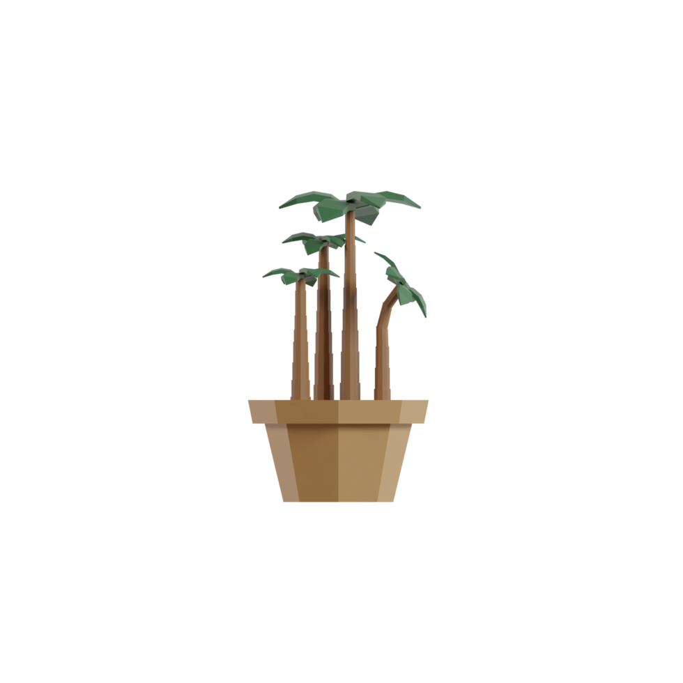 3D Isolated Plants In Pots png