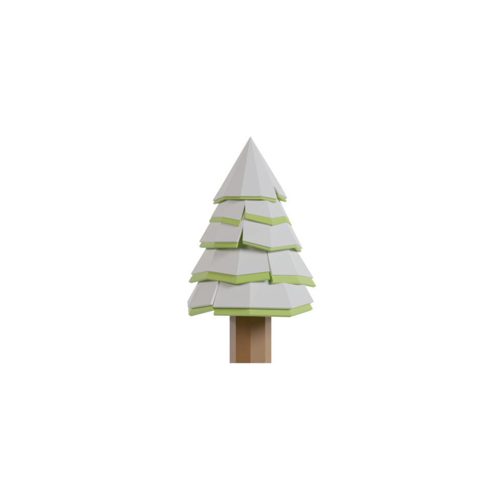 3D Isolated Tree With Snow png