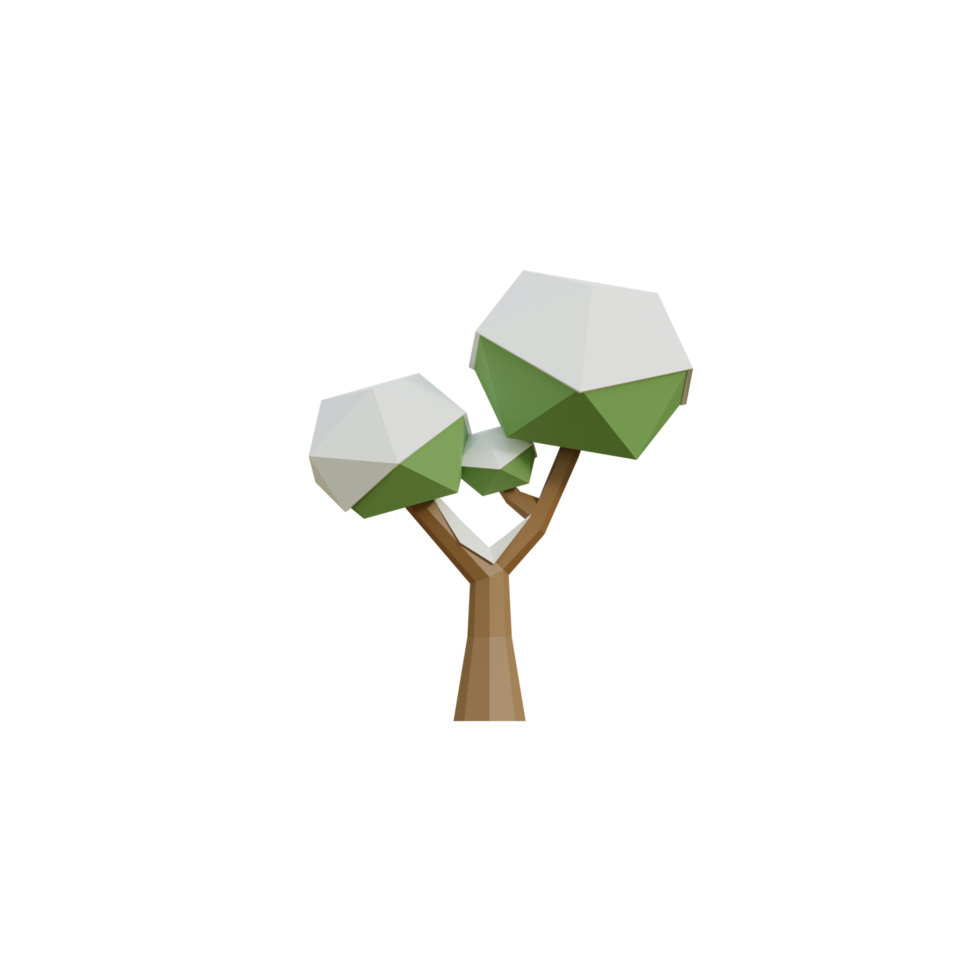 3D Isolated Tree With Snow png