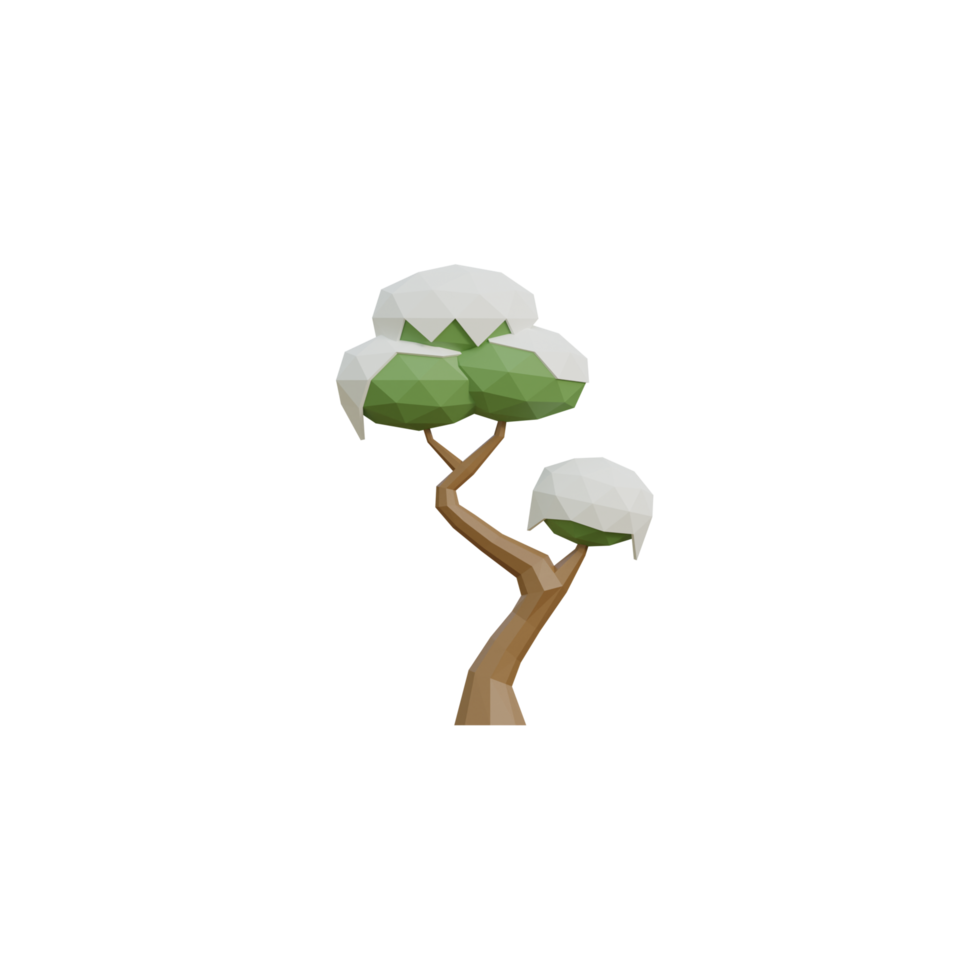 3D Isolated Tree With Snow png
