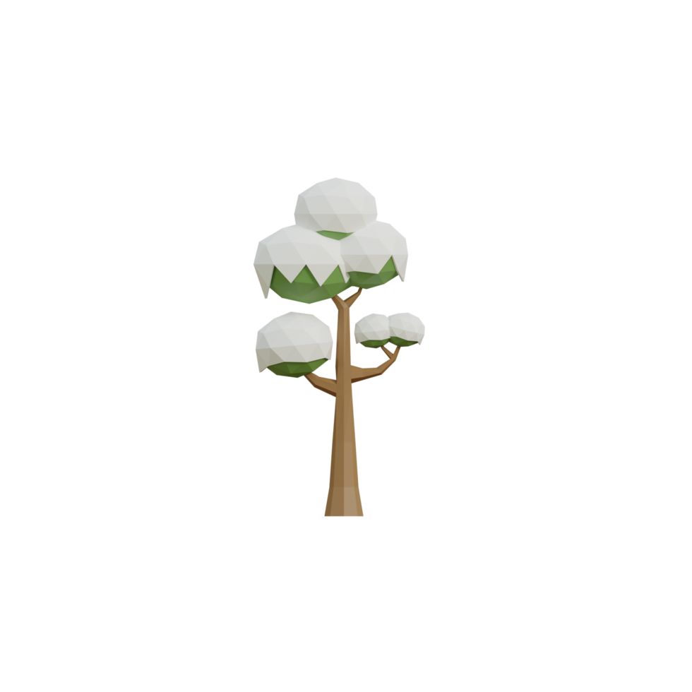 3D isolierter Baum mit Schnee png