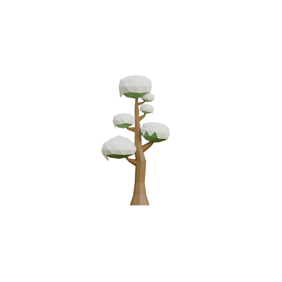 3D Isolated Tree With Snow png