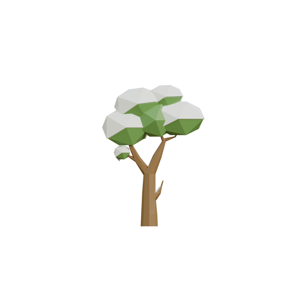 3D Isolated Tree With Snow png