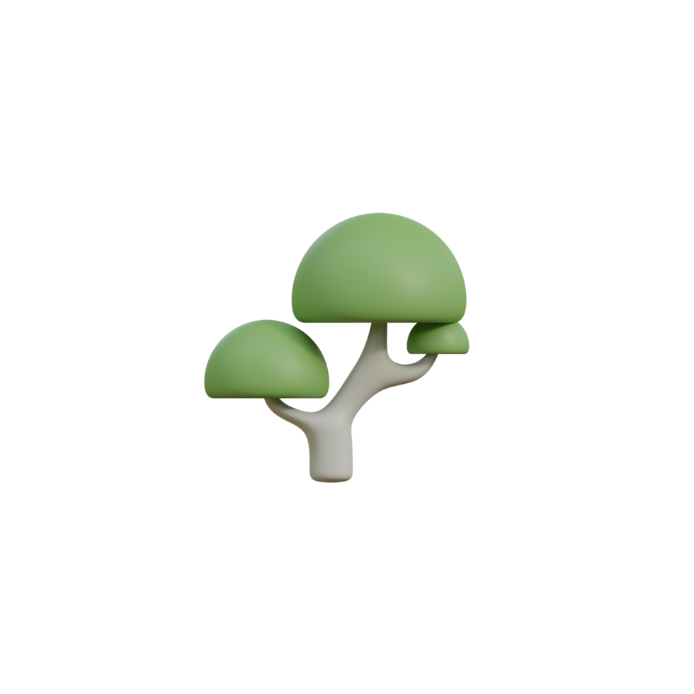 3D Isolated Green Tree png