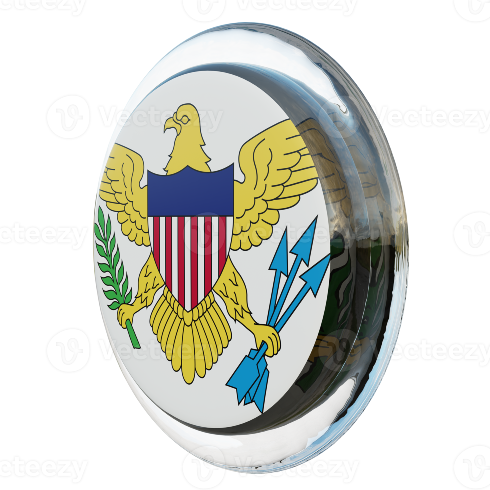 United States Virgin Islands 3d textured glossy circle flag png