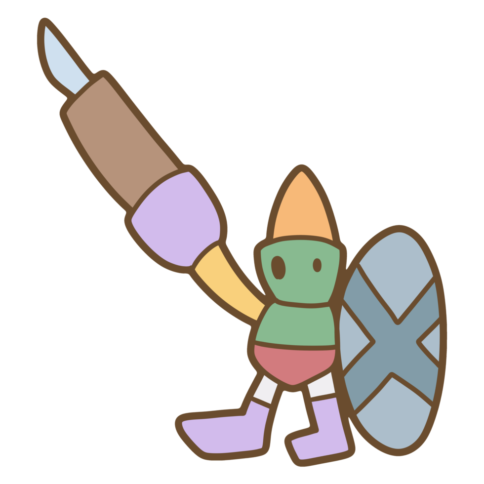 Cute robot hand drawn png