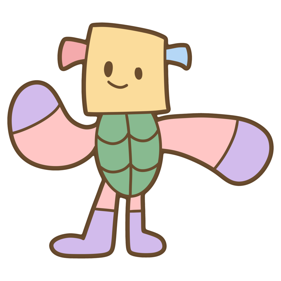 Cute robot hand drawn png