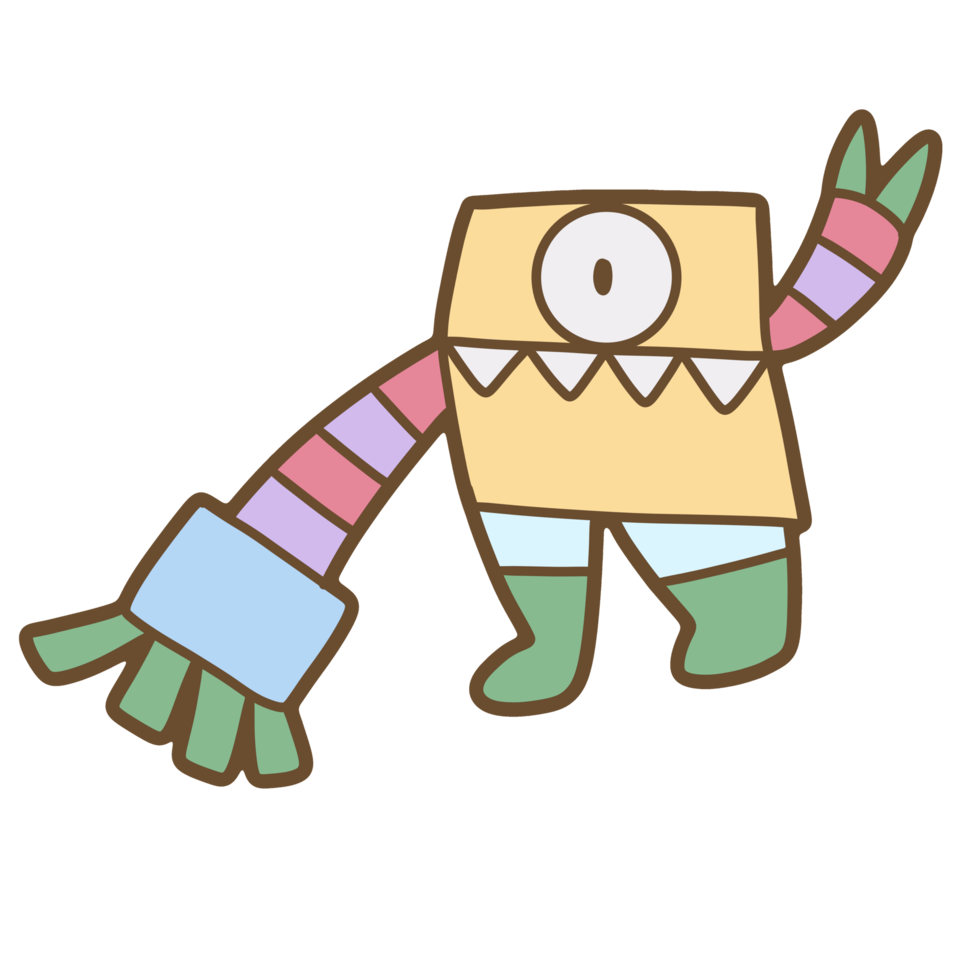 Cute robot hand drawn png
