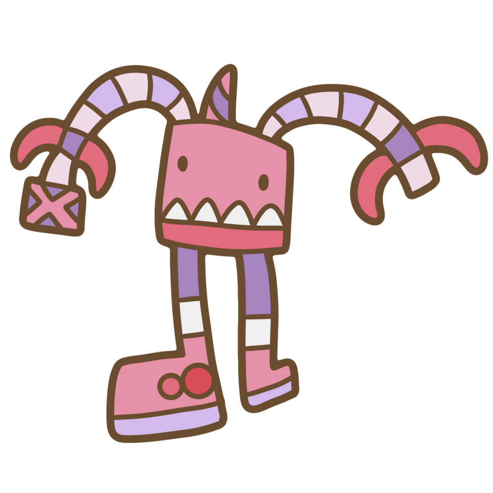 Cute robot hand drawn png