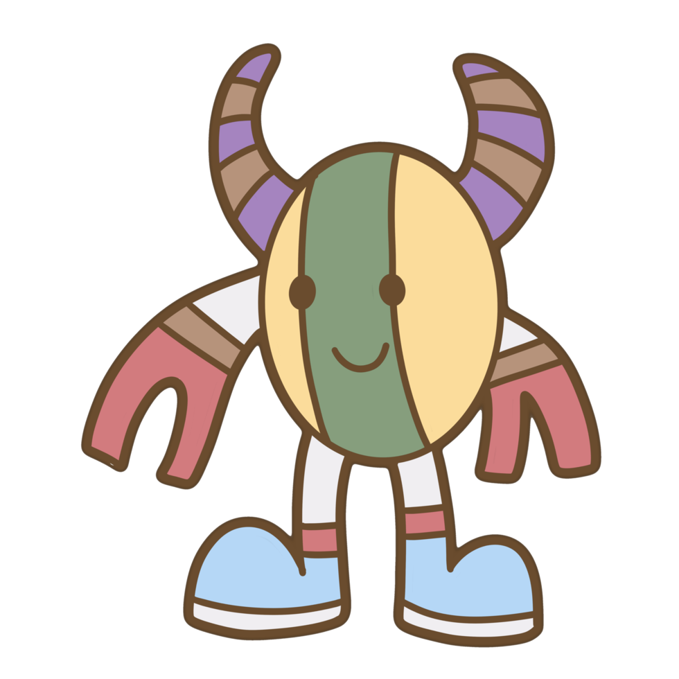 Cute robot hand drawn png