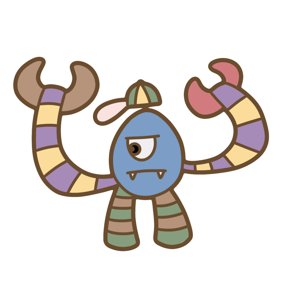Cute robot hand drawn png