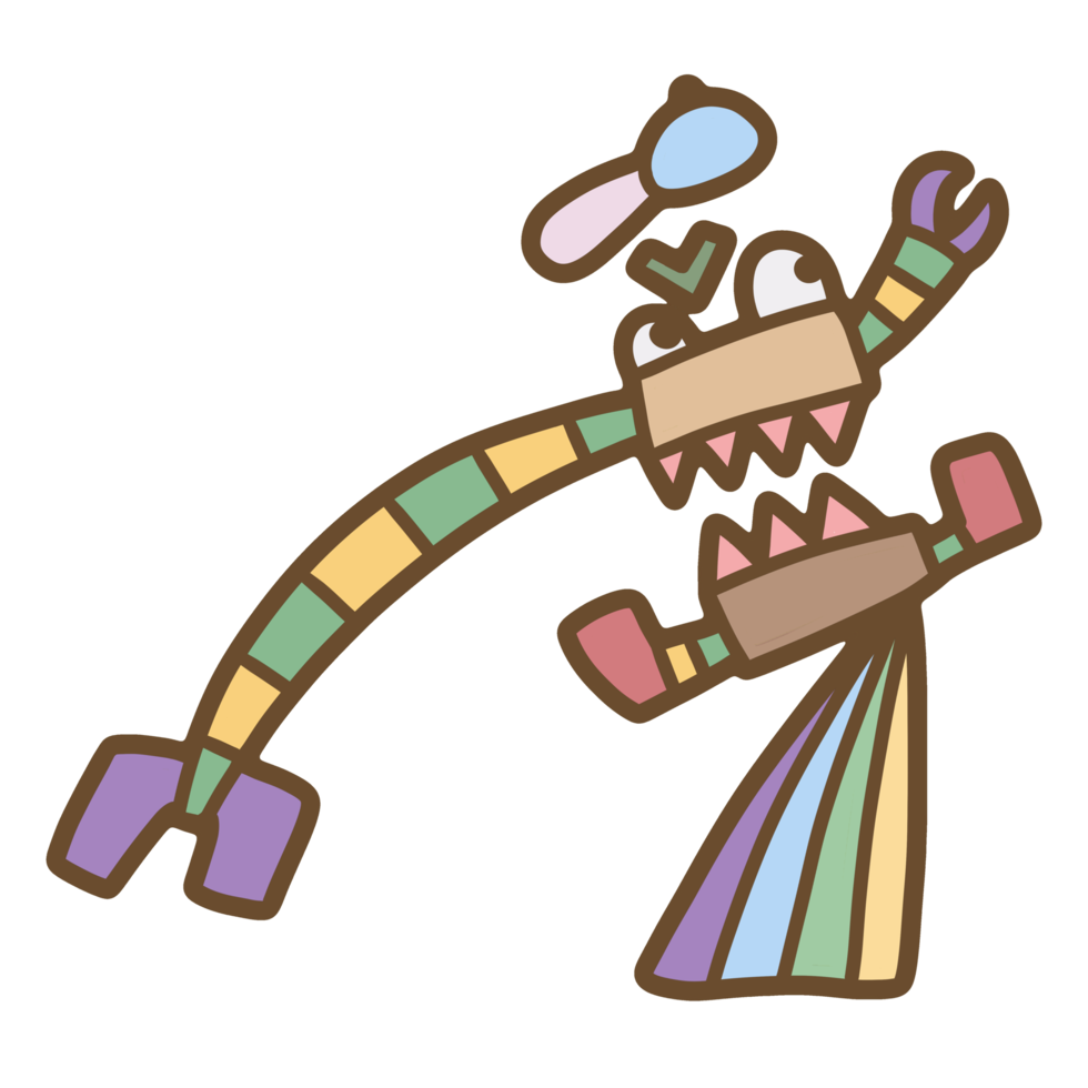 söt robot hand dragen png