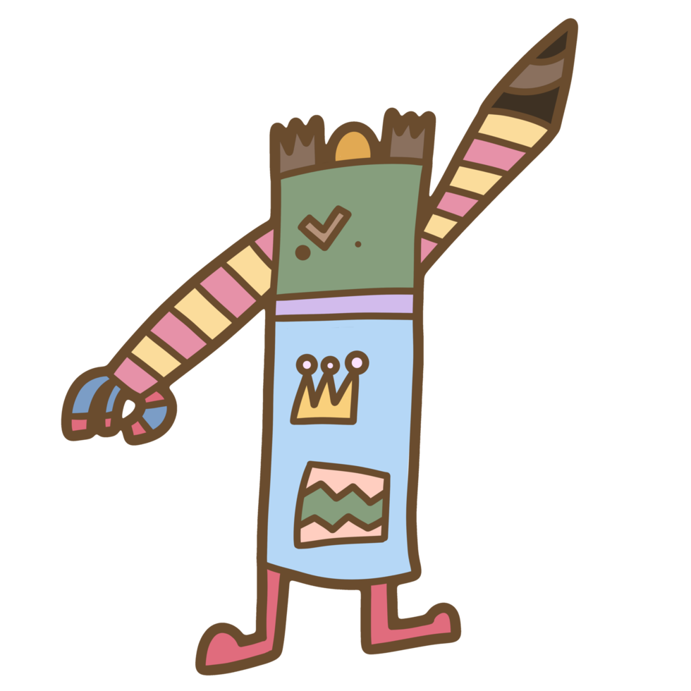Cute robot hand drawn png