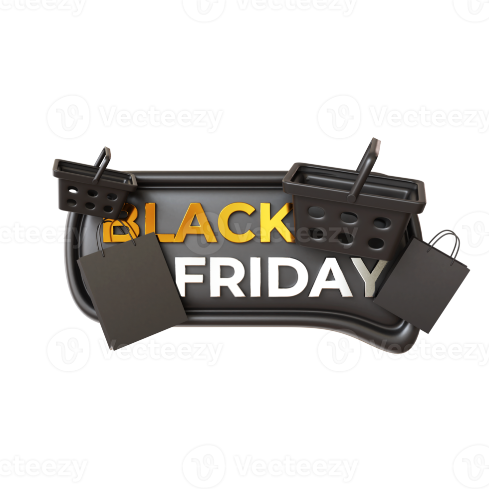 3d black friday sign png