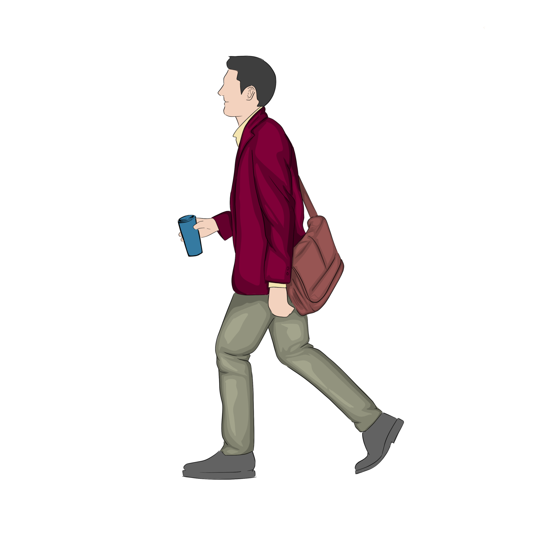 Office worker walking element graphic design 11191549 PNG