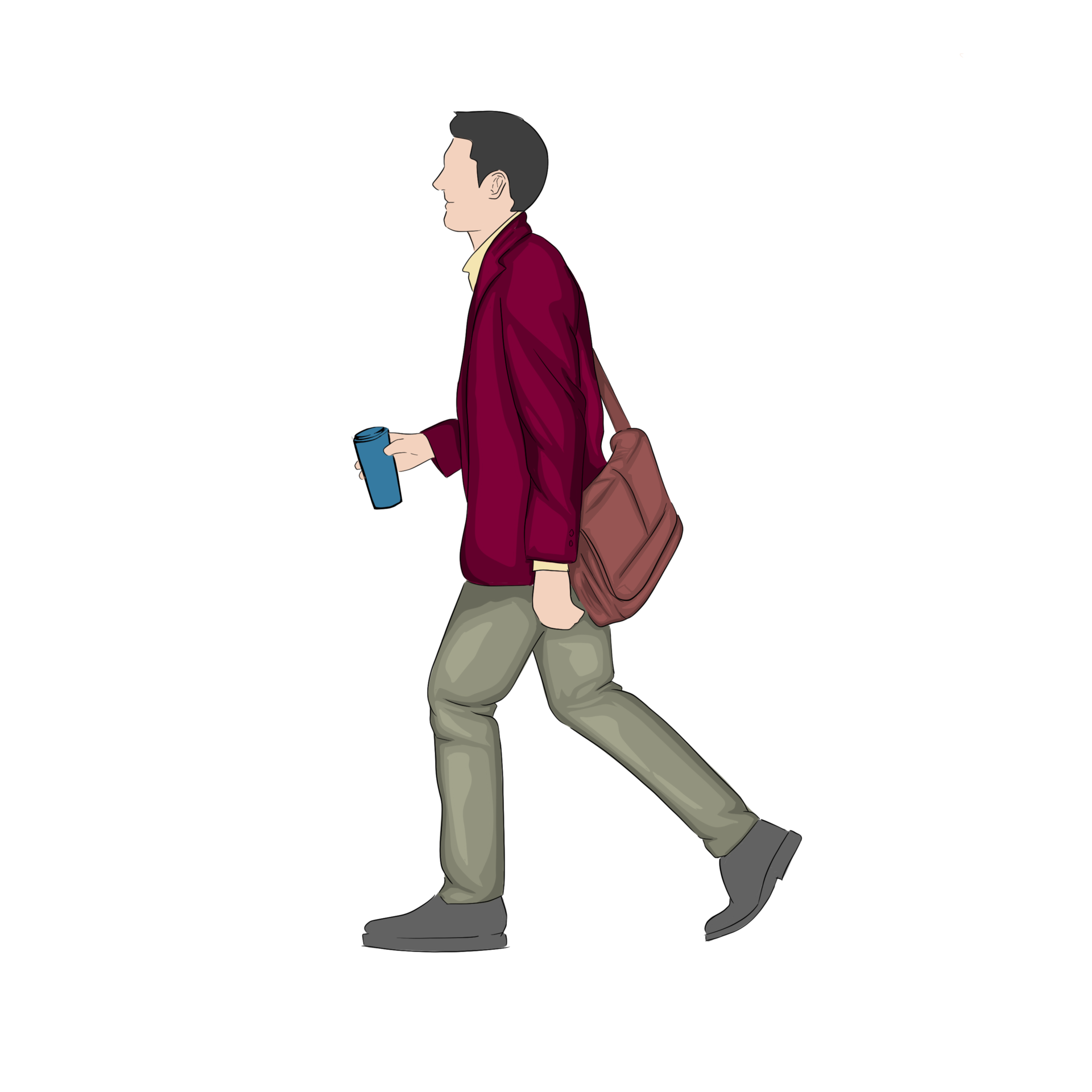 Office worker walking element graphic design 11191549 PNG