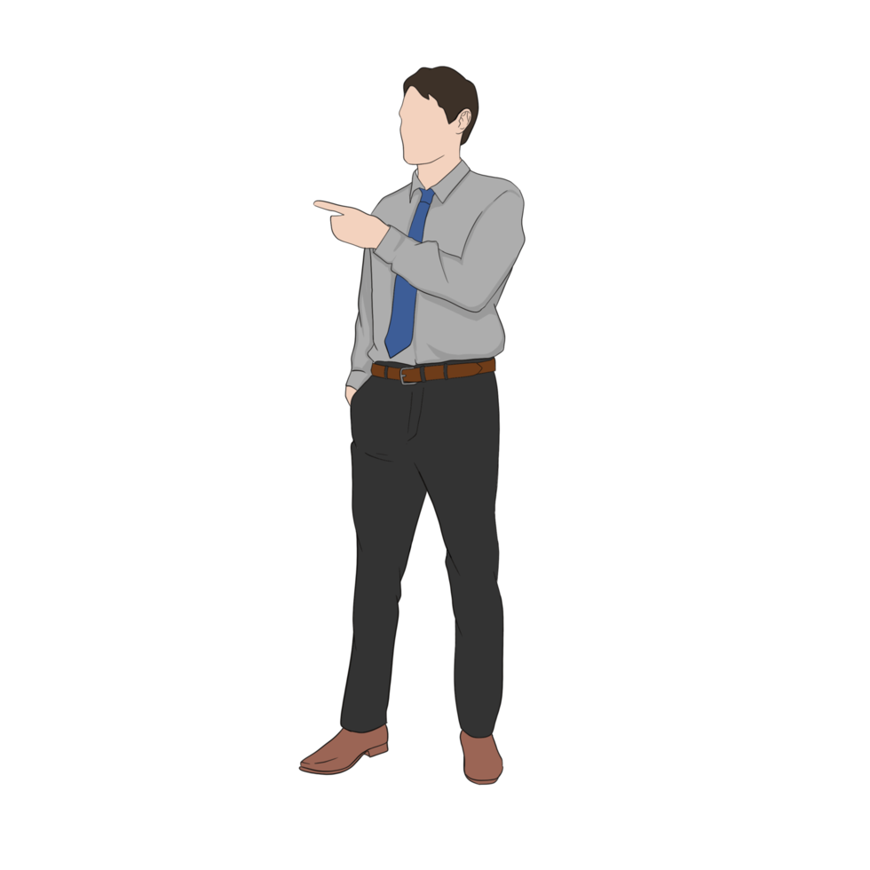 office worker pointing png