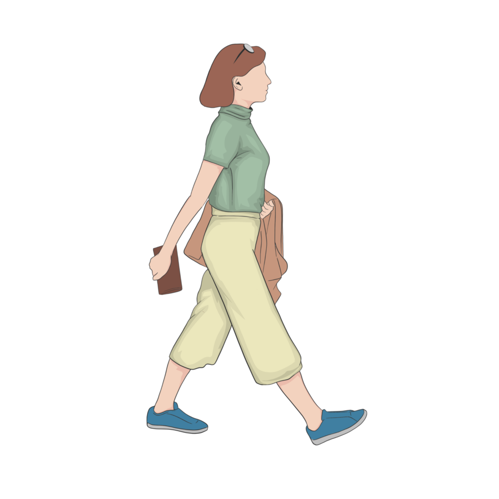 Women walking element for graphic design png