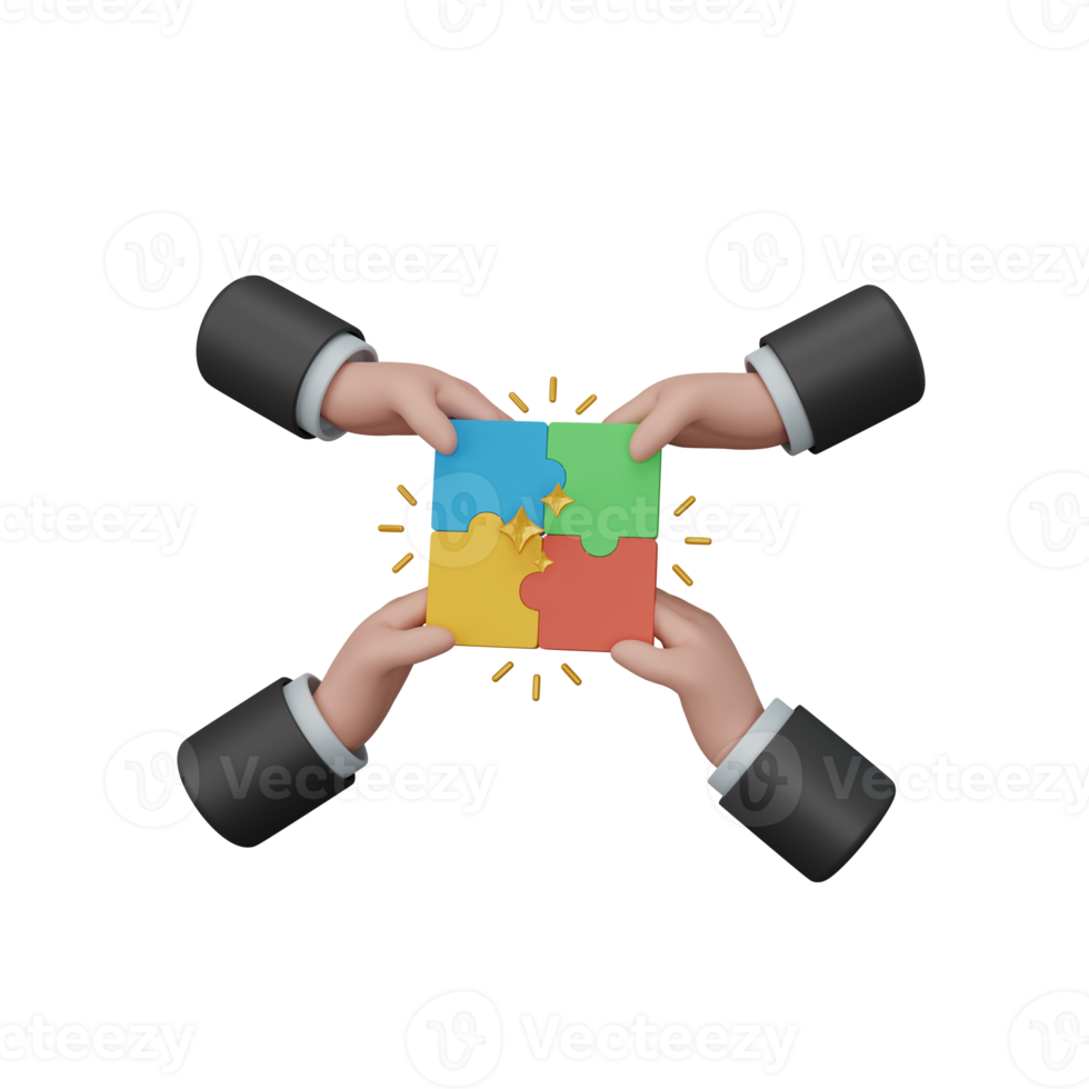 3d rendering teamwork isolated useful for business, company, economy, corporate and finance design png
