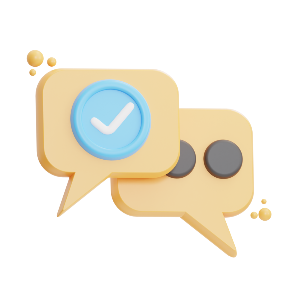 chat approved illustration 3d png