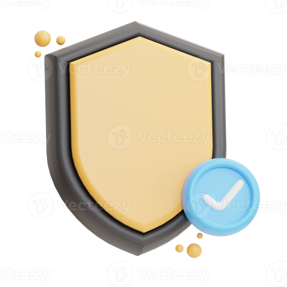 secure approved illustration 3d png