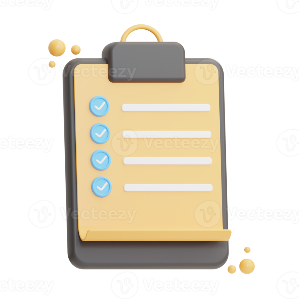 checklist approved illustration 3d png