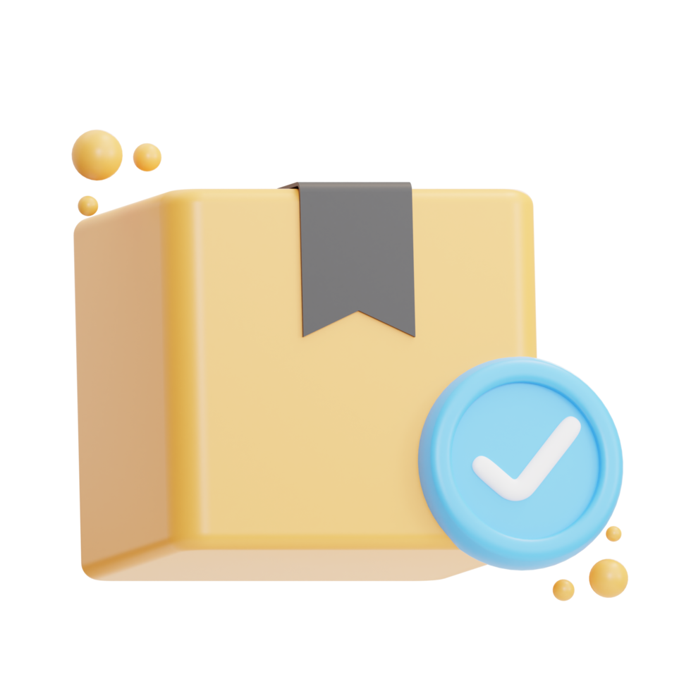 box verified approved illustration 3d png