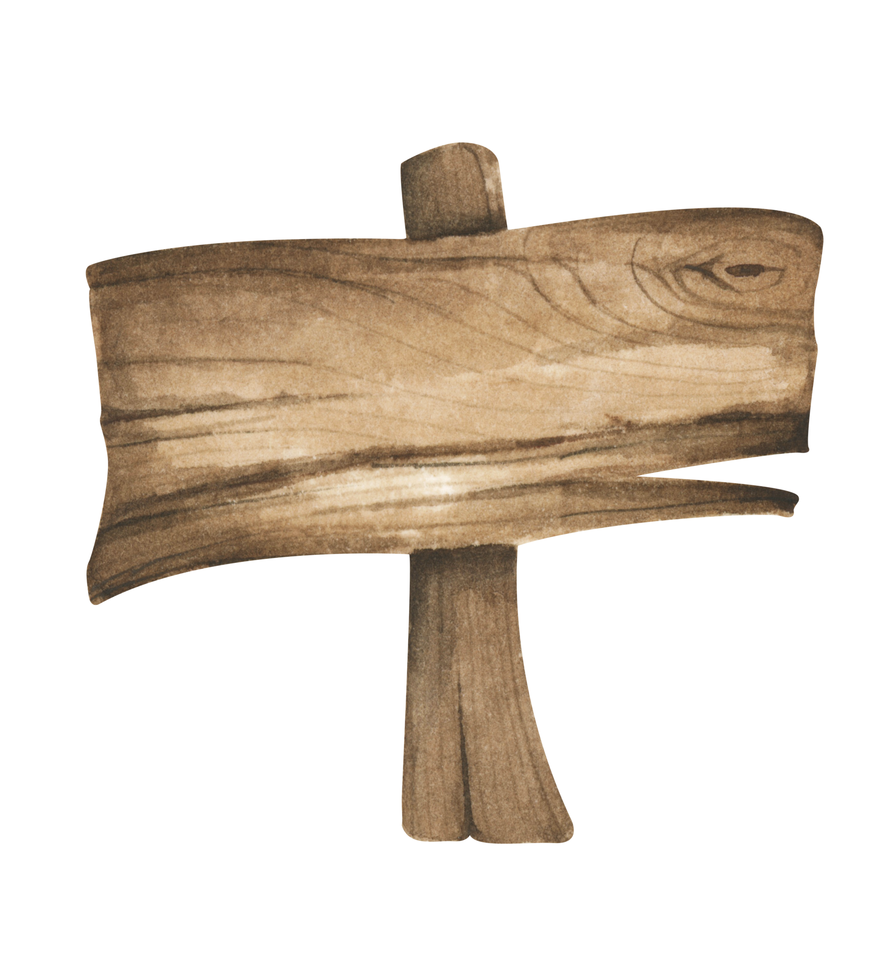 Watercolor Wooden signboards, empty Blank, wood banners, planks, board