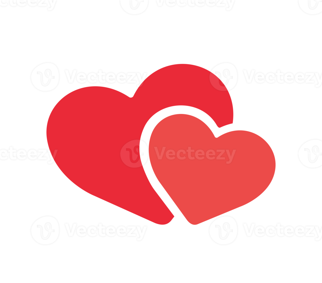 two simple heart icon png