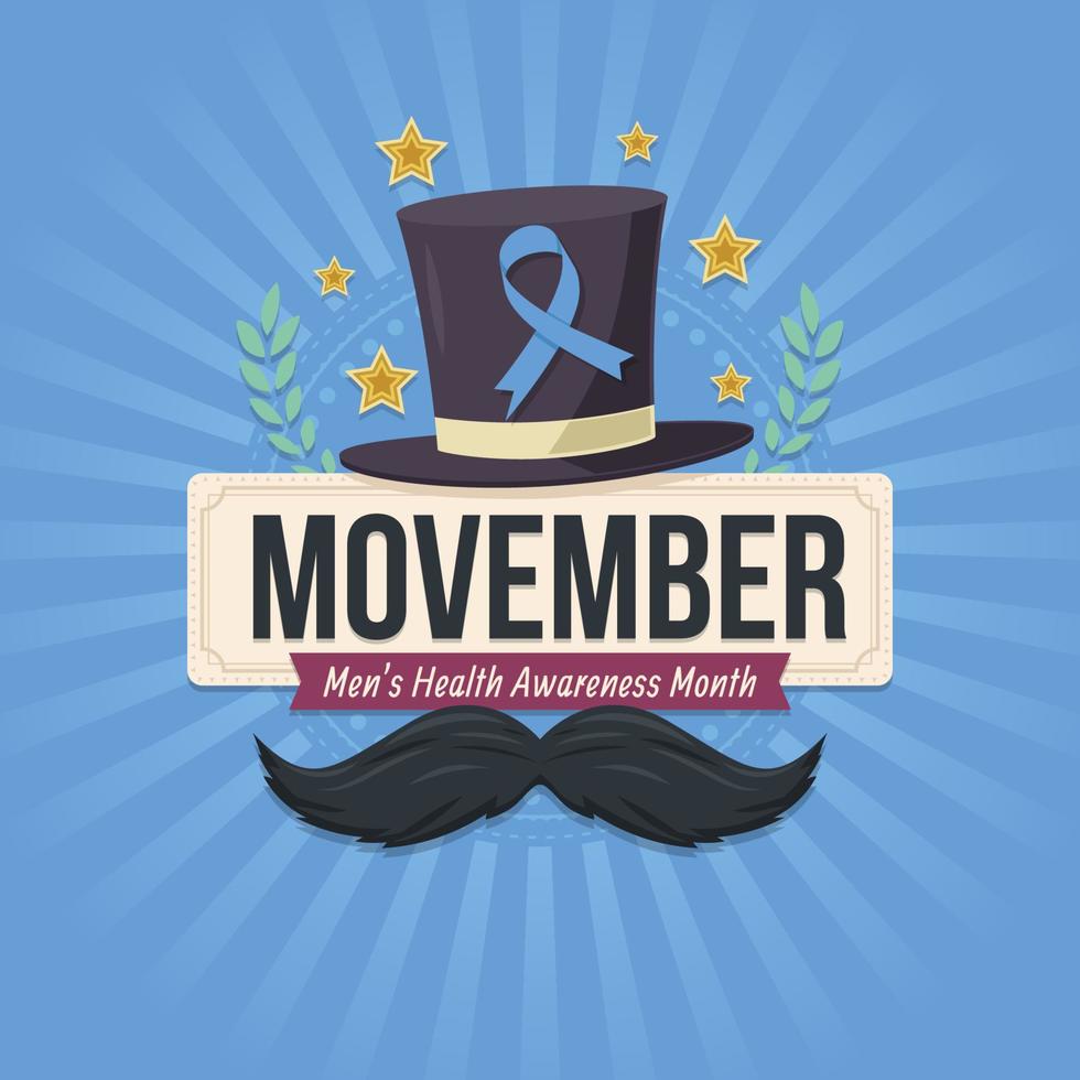 Movember with Blue Background vector