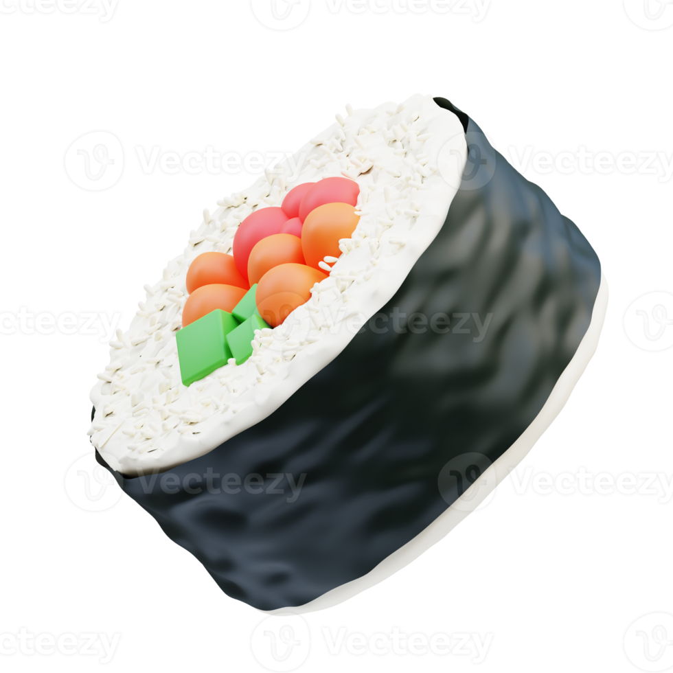 icono japonés, ilustración 3d de sushi png
