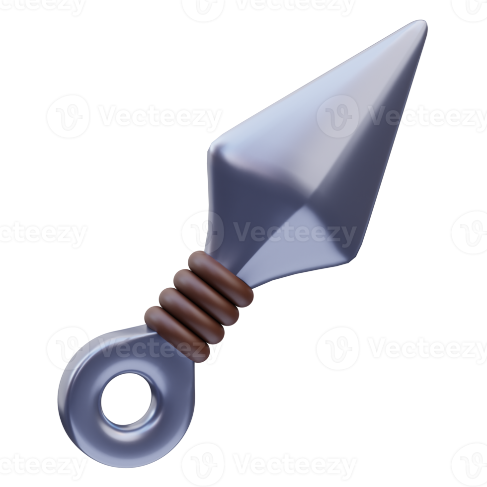 ícone japonês, ilustração 3d kunai png