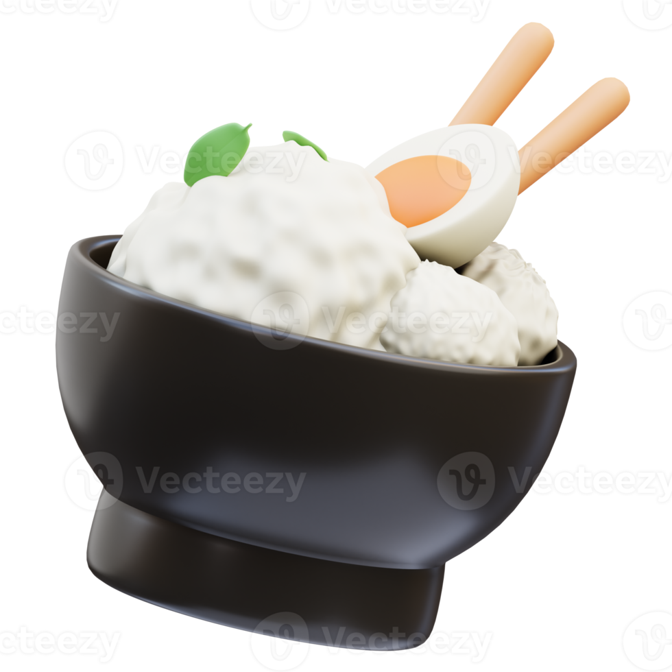 Japanese Icon, rice bowl 3d Illustration 11191950 PNG