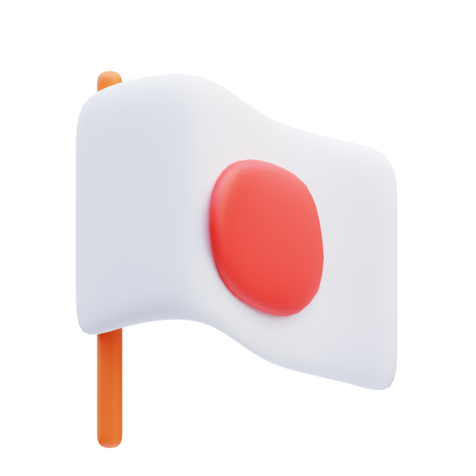 Japanese Icon, Japanese flag 3d Illustration png