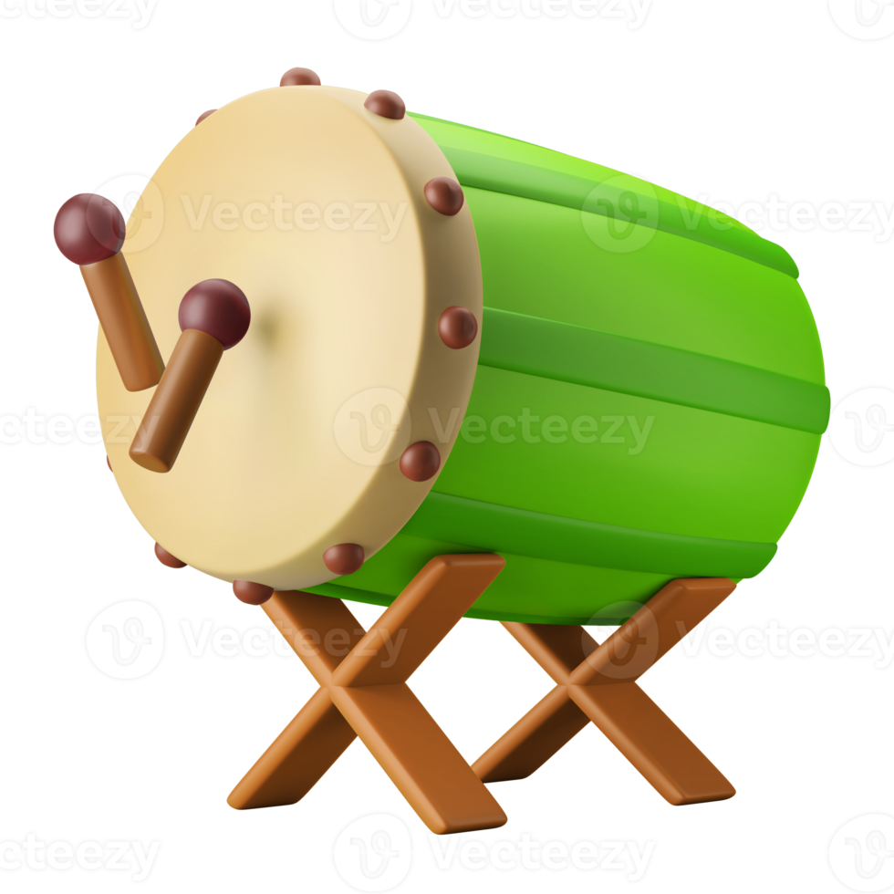 bedug drum traditional prayer call 3d icon illustration png