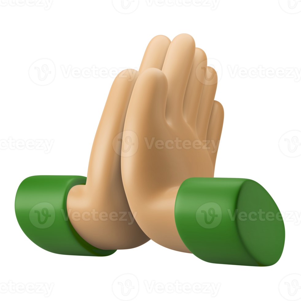 islamic greeting hand gesture 3d icon illustration png