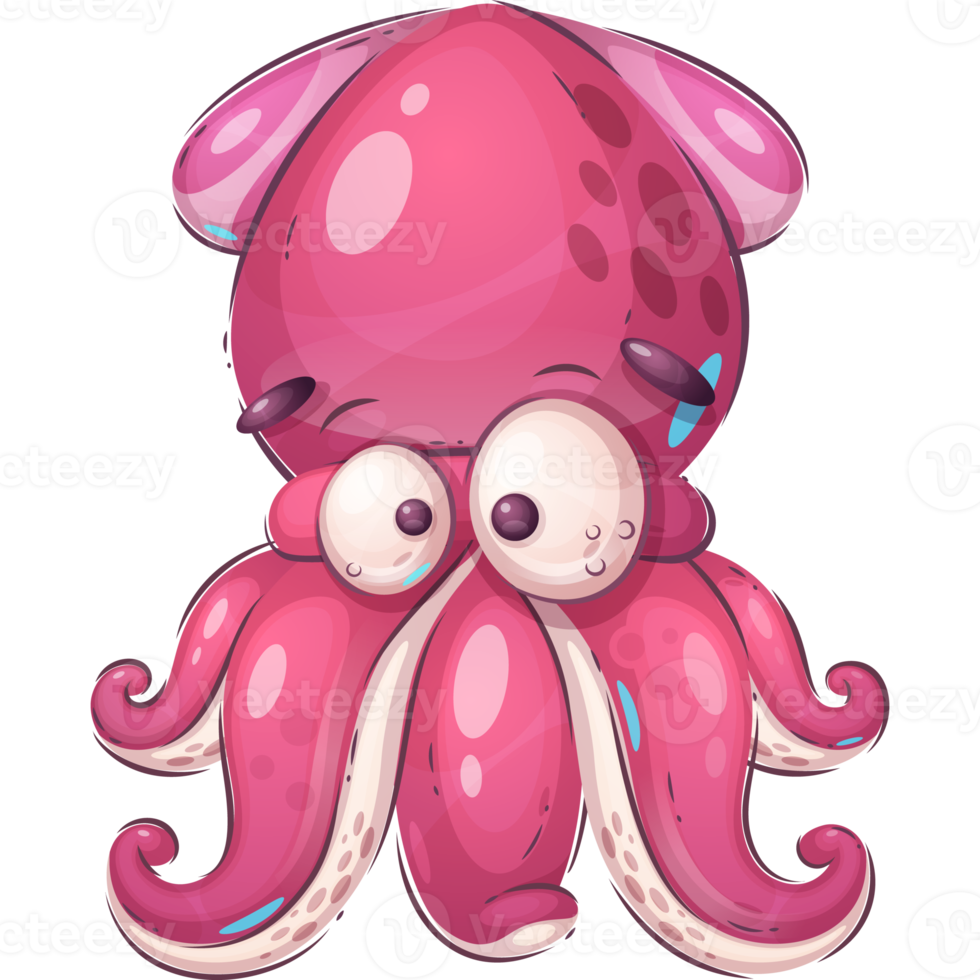 Cartoon character childish squid png