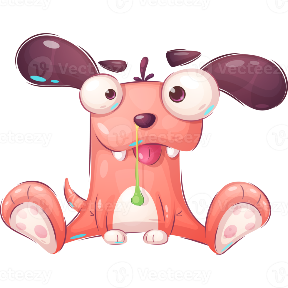 Cartoon character childish snotty dog png