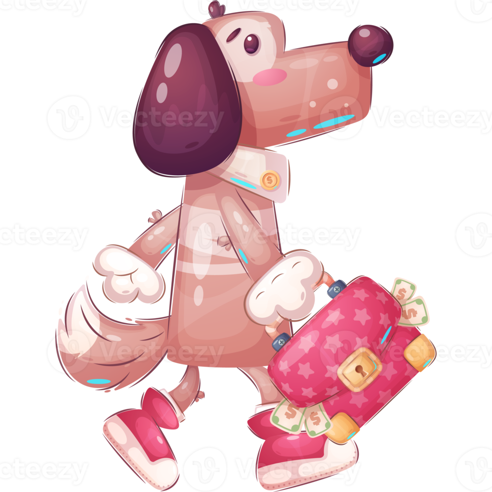 Cartoon character childish business dog png