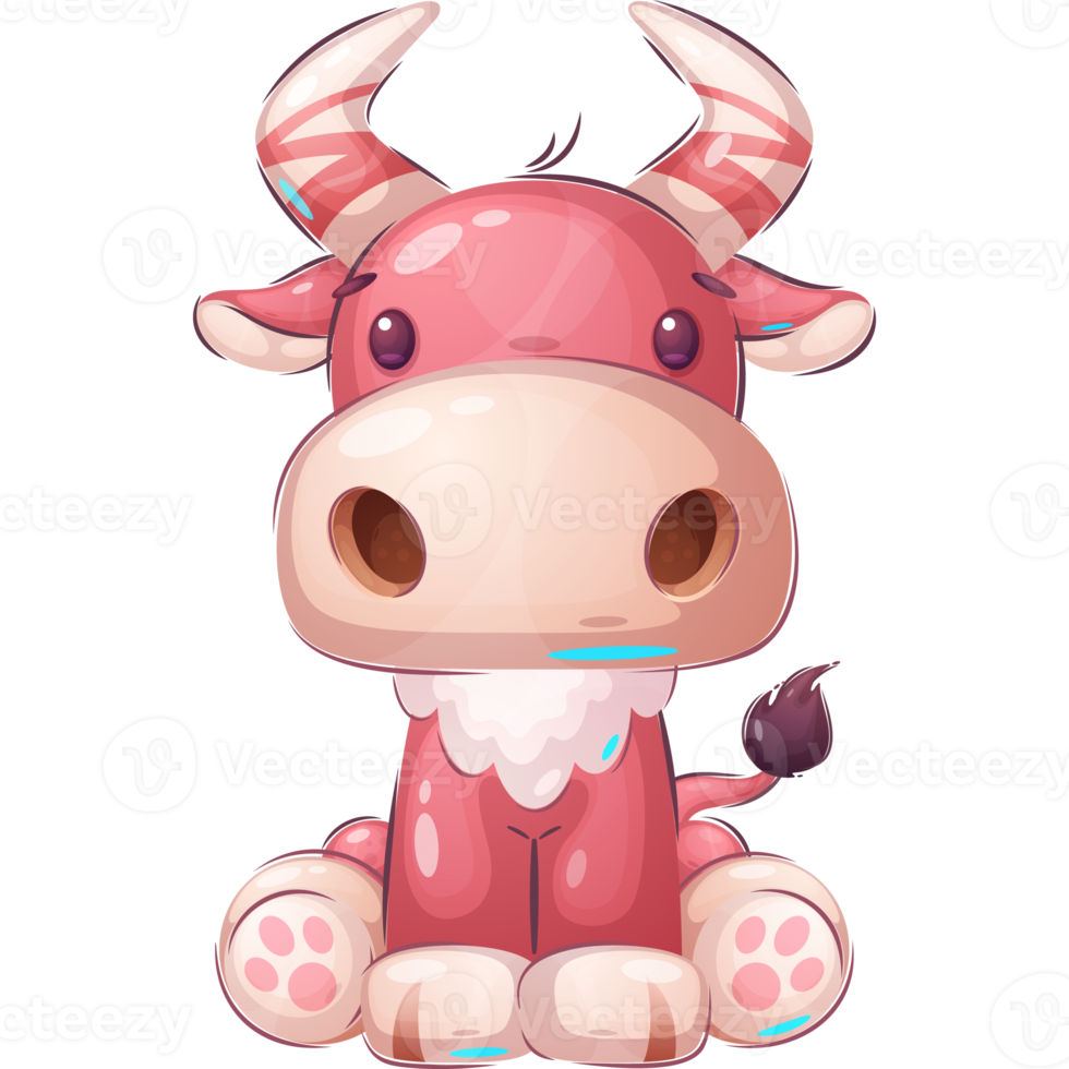 personaje de dibujos animados adorable vaca png