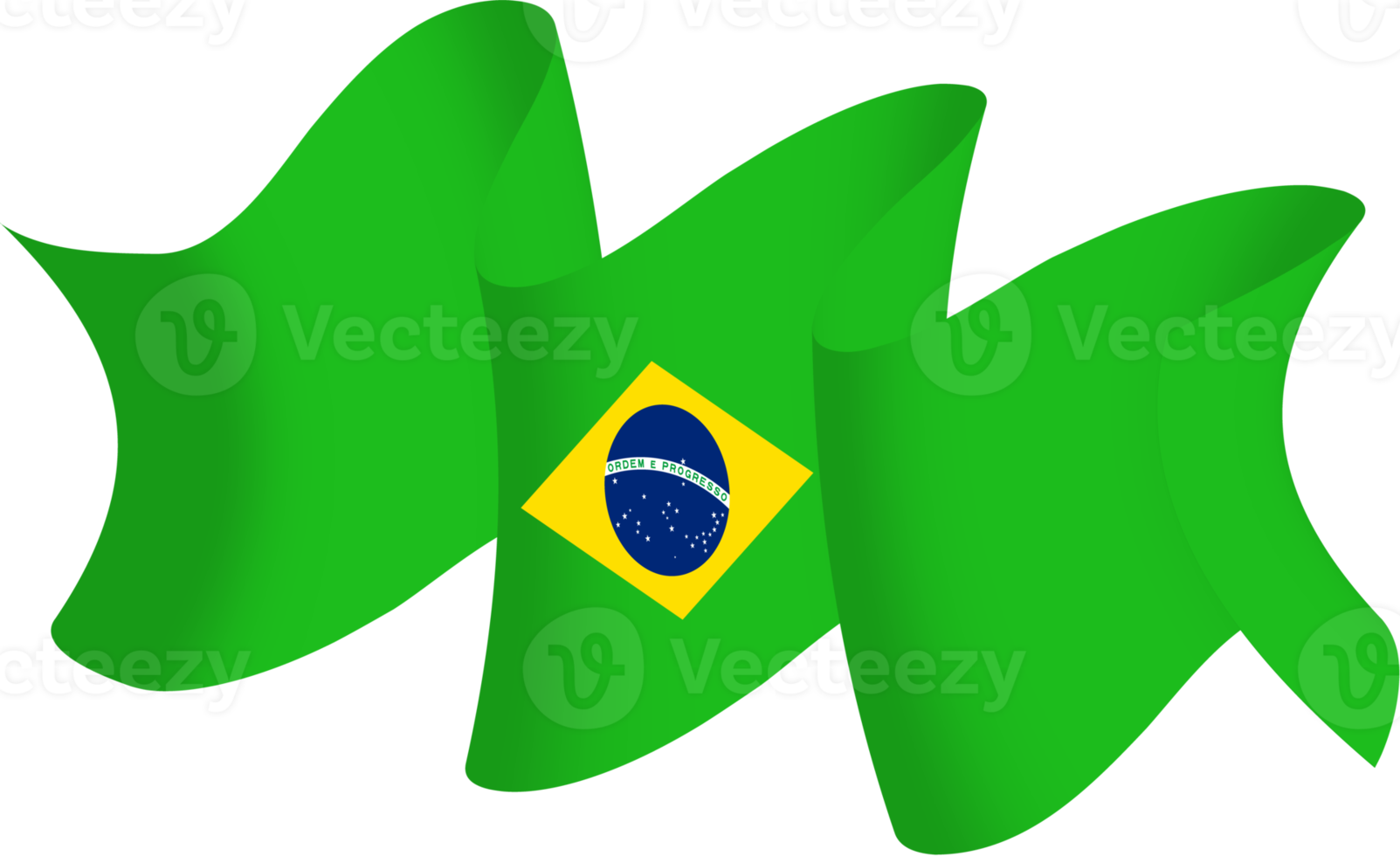 Brazil flag ribbon decoration png