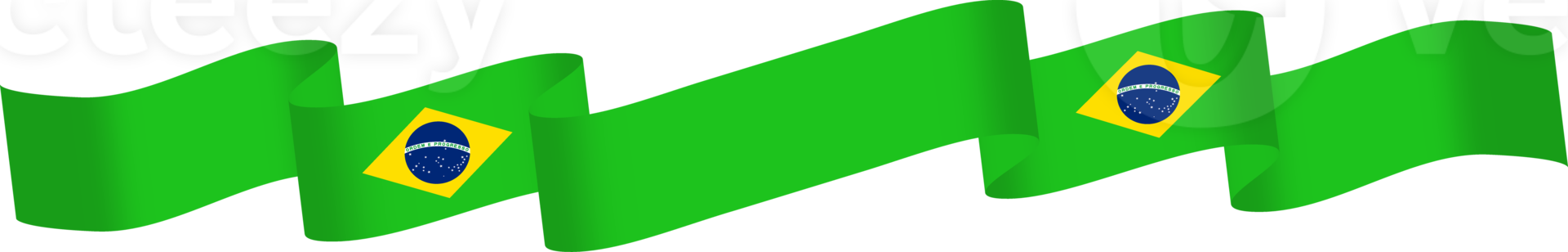Brazil flag ribbon decoration png