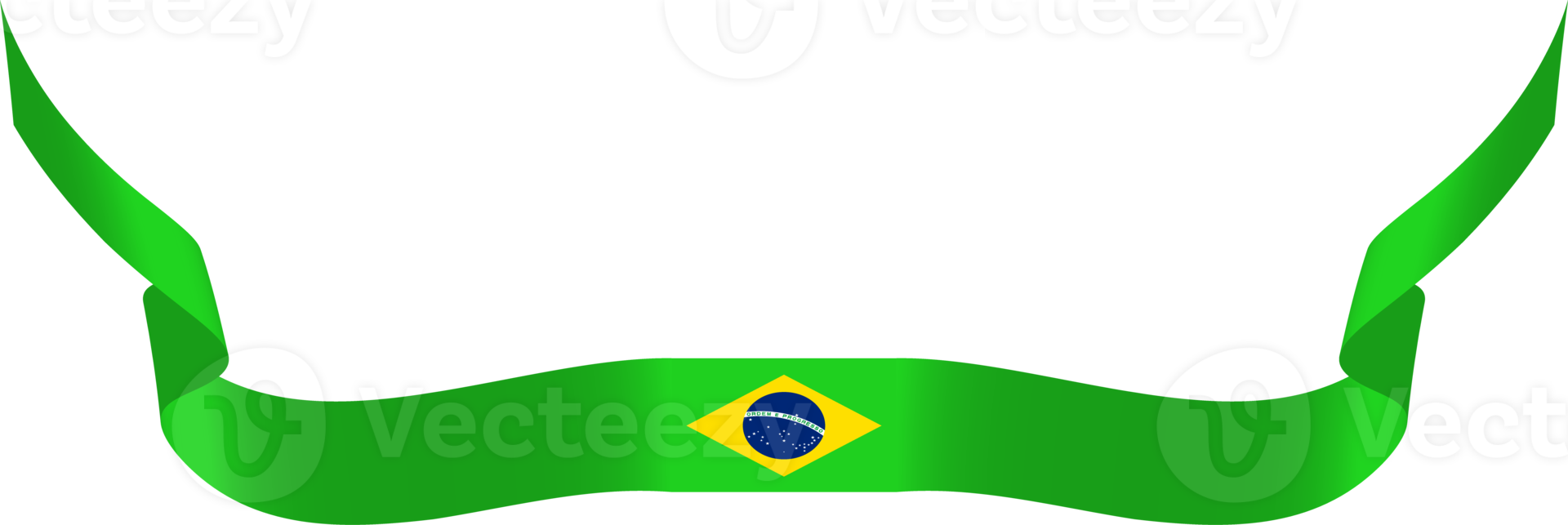 Brazil flag ribbon decoration png