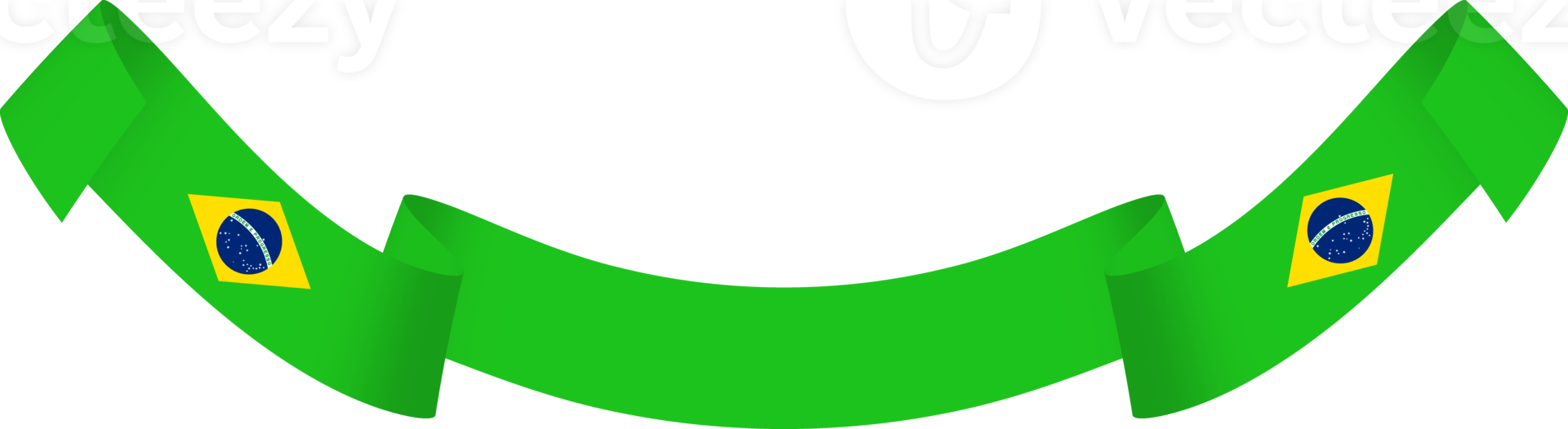 Brazil flag ribbon decoration png