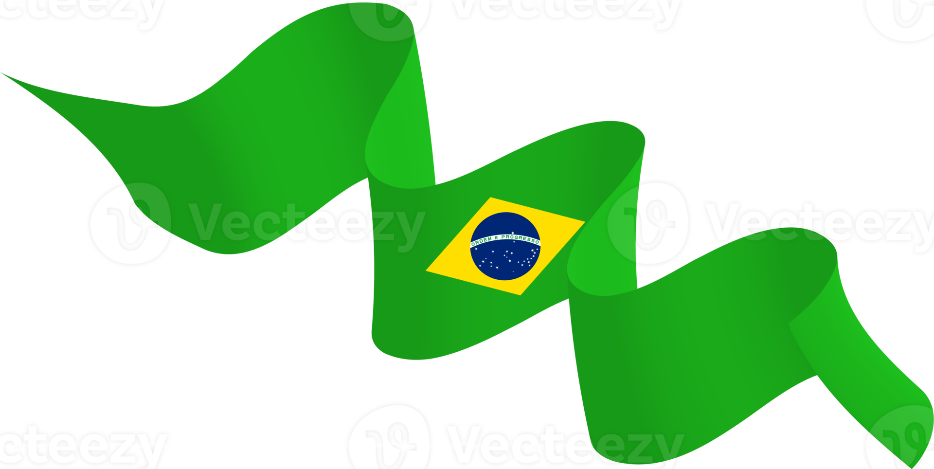 Brazil flag ribbon decoration png