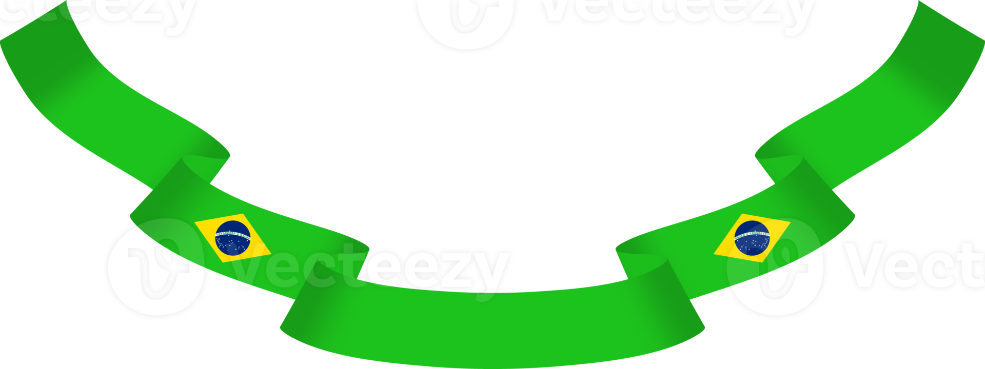 Brazil flag ribbon decoration png